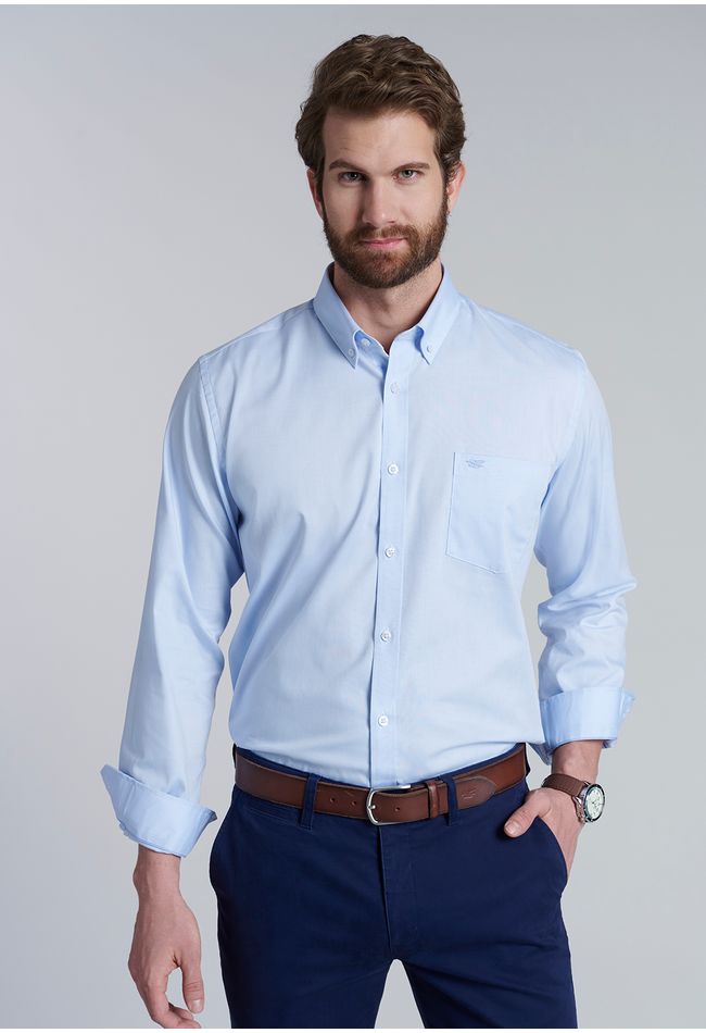 Camisa Smart Casual Oxford Sky