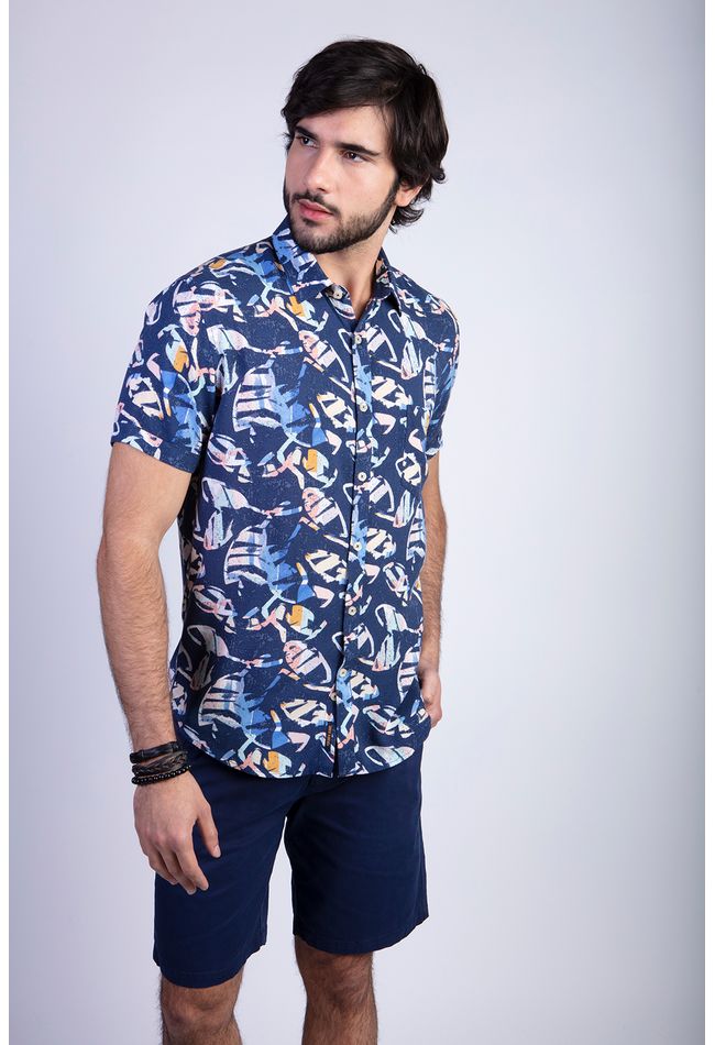Camisa Estampada Dakota Fj Navy