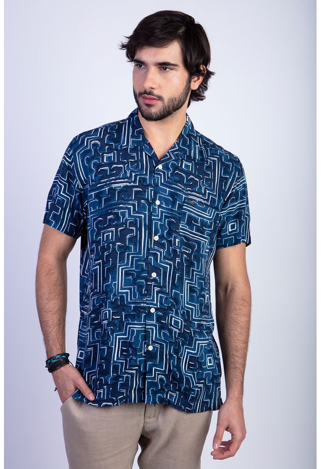 Camisa Estampada Silver Fj Navy