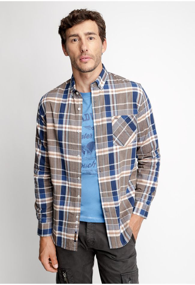 Camisa Checkered San Diego Fj Camel
