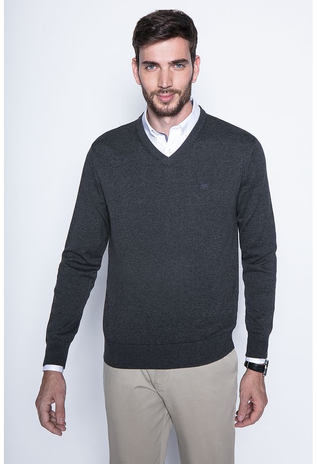 Melange Sweater Smart Casual L/S Graphite