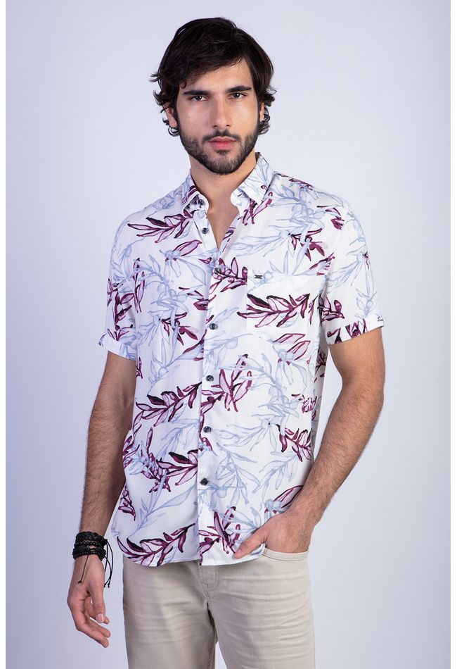 Camisa Estampada Memphis Fj Burgundy