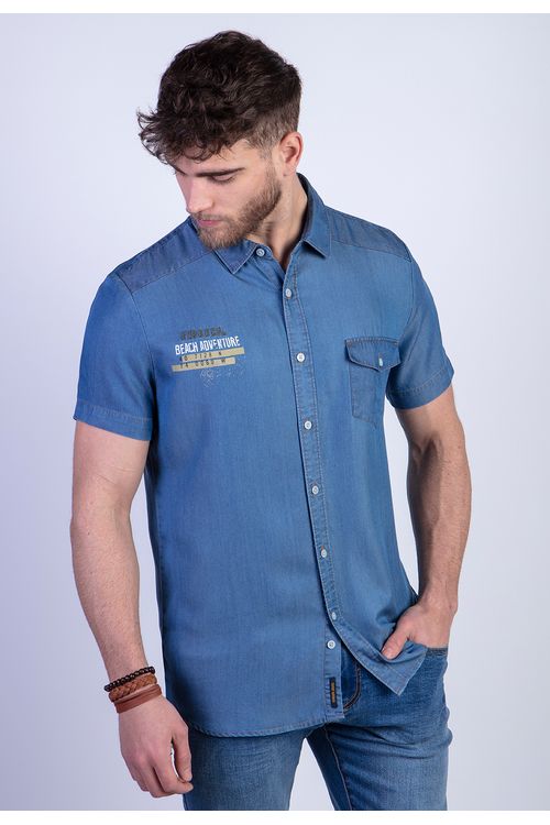 Camisa Sport Tencel Fj Indigo