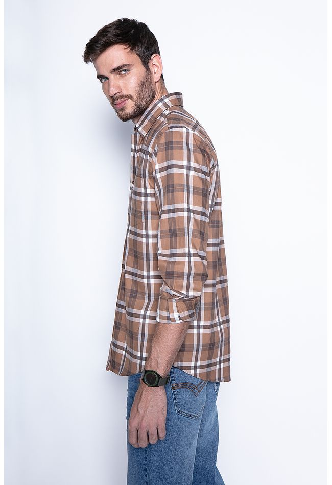 Camisa Checkered Denver F Camel