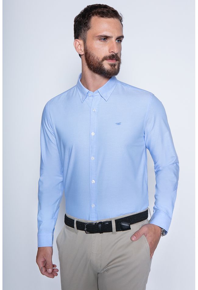 Camisa Sport Oxford F Blue