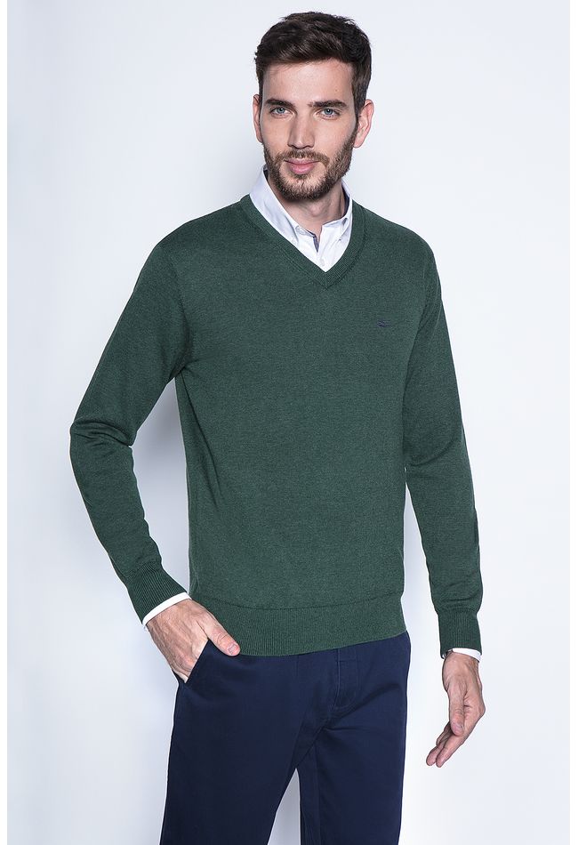Melange Sweater Smart Casual L/S Military