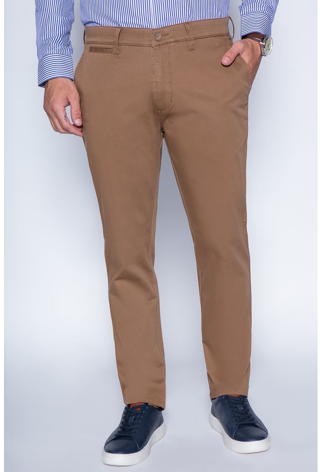 Pantalón Twill Slim /33 Camel