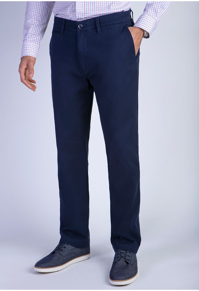 Pantalón Twill Without Pleats L/31 Dk.Blue