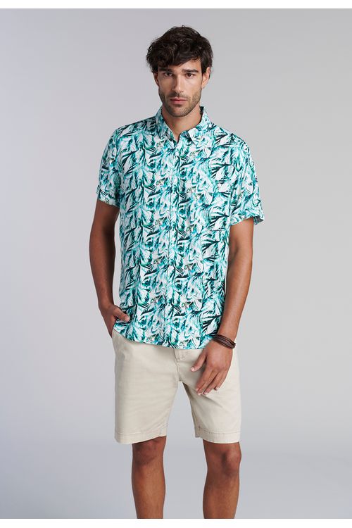 Camisa Estampada Hojas  Fj River