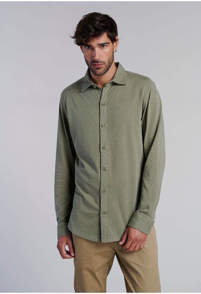 Camisa Jersey Garment Dyed F Military