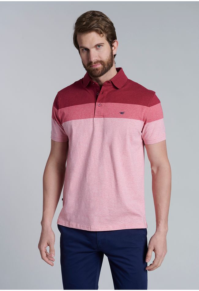 Polera Polo Rayas Baltimore Burgundy Melange