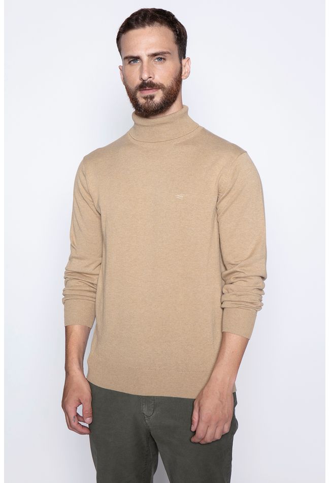Sweater Smart Casual Turtle Neck Camel