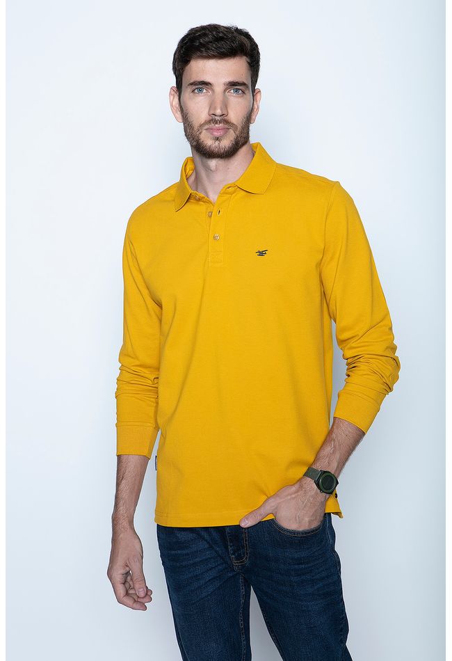 Polera Polo Ml Mustard