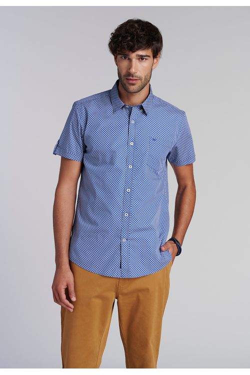 Camisa Estampada Rombo F Blue