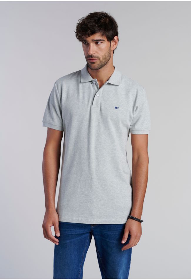 Polera Basica Pique Grey Melange