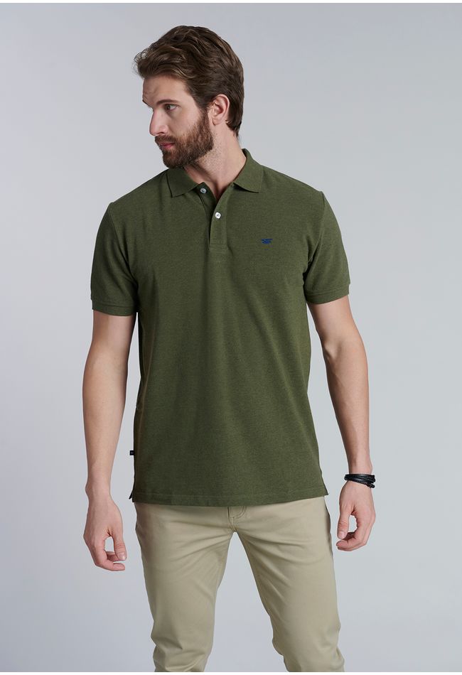 Polera Basica Pique Lt Military Melange
