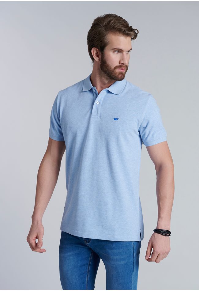 Polera Basica Pique Sky Melange