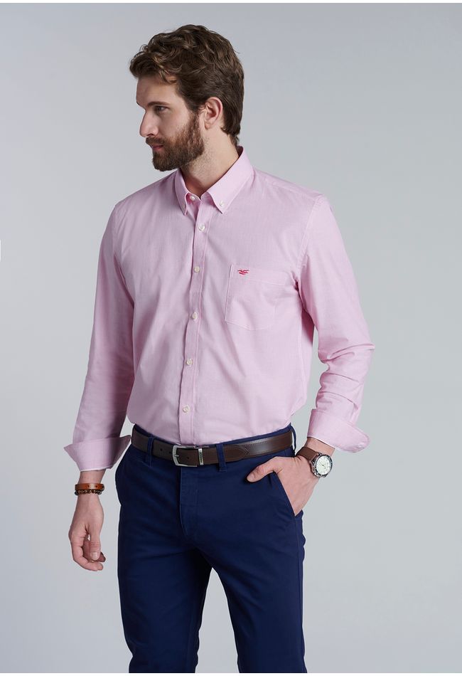 Camisa Mini Check Houston Sc Fucsia