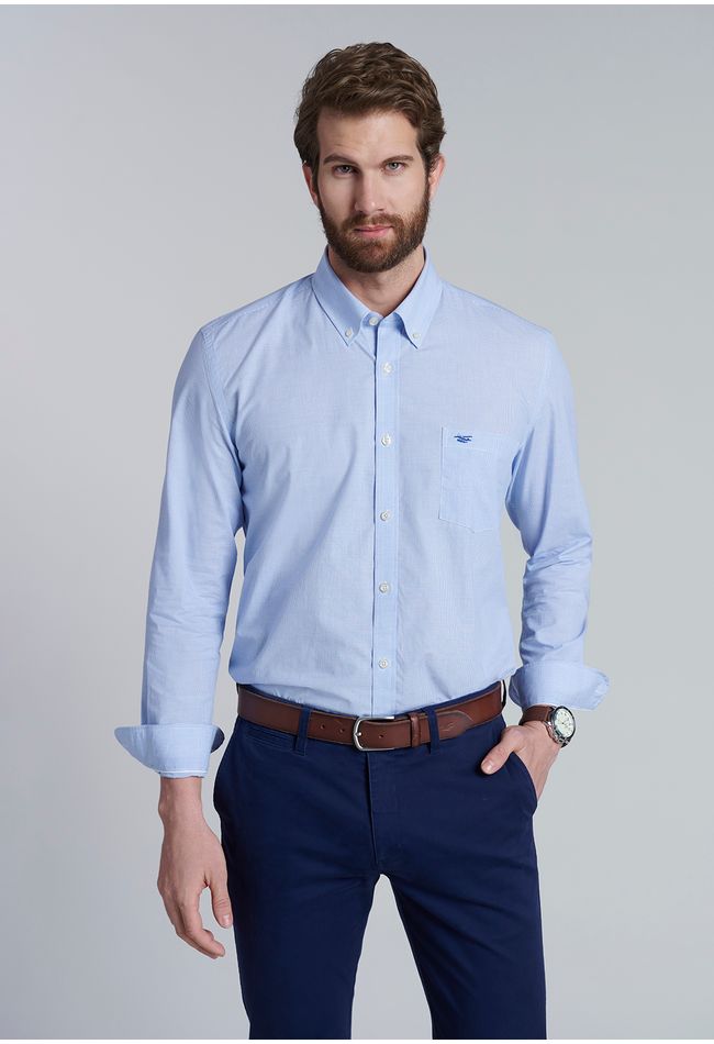 Camisa Mini Check Houston Sc Blue