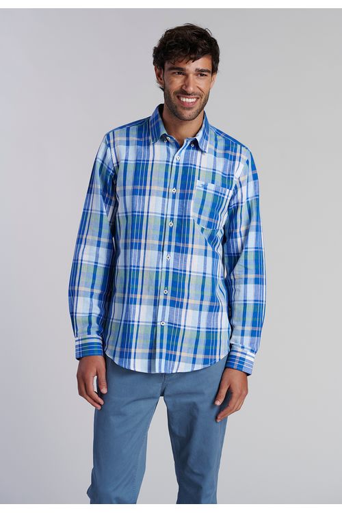 Camisa Check Memphis F Blue