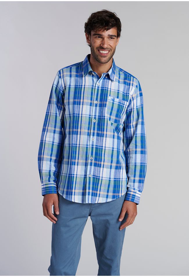 Camisa Check Memphis F Blue