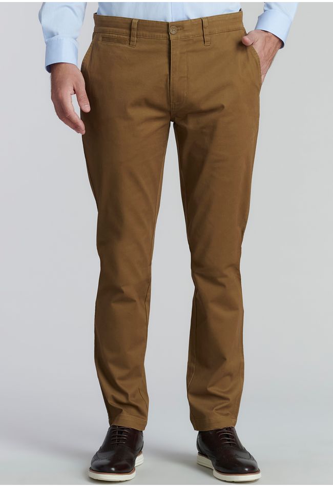 Pantalón Twill Slim /33 Business Camel