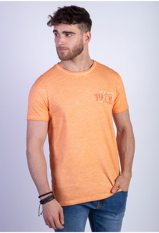Polera Dirty Wash New York Orange