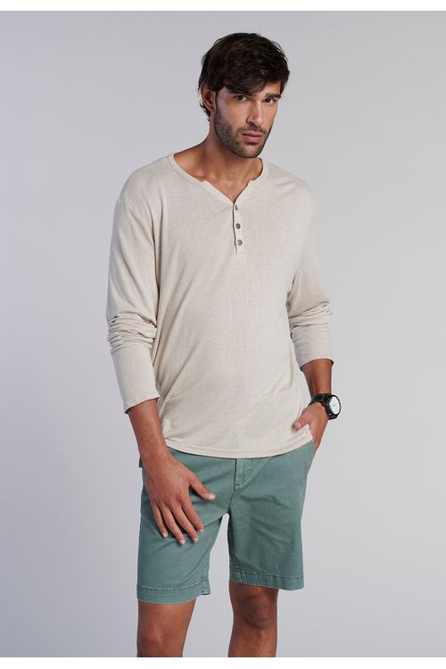 Polera Ml Henley New Jersey Sand