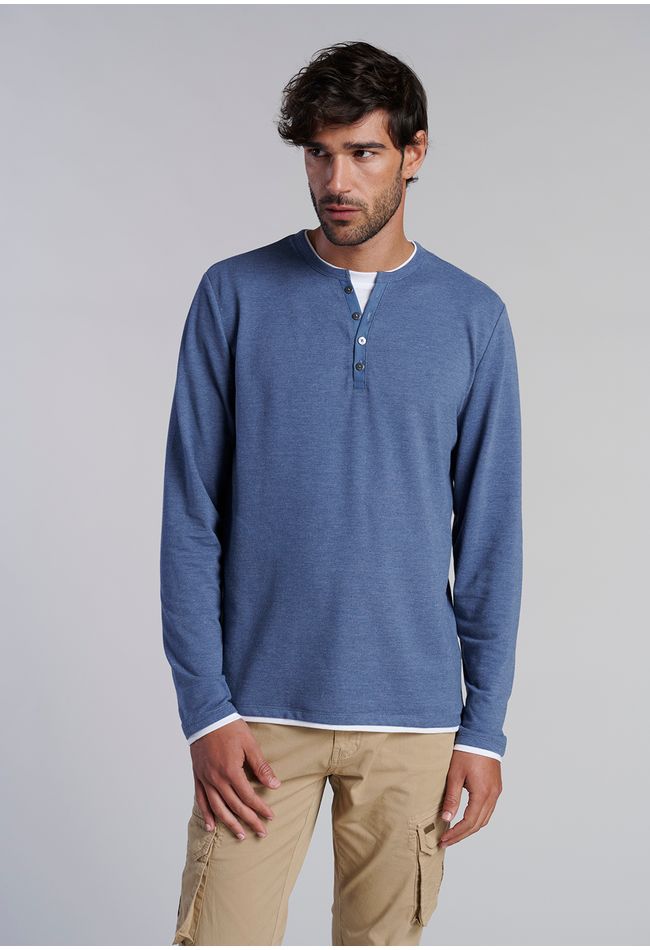 Polera Ml Dobel Indiana Navy