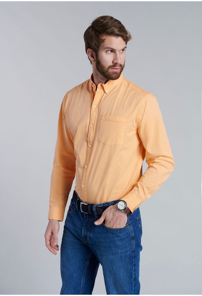Camisa Garment Dyed Sport Fj Orange