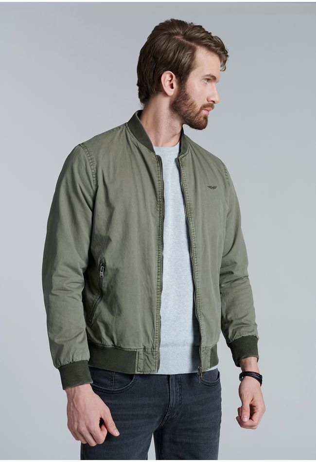 Chaqueta Bomber Garment Dyed Fj Green