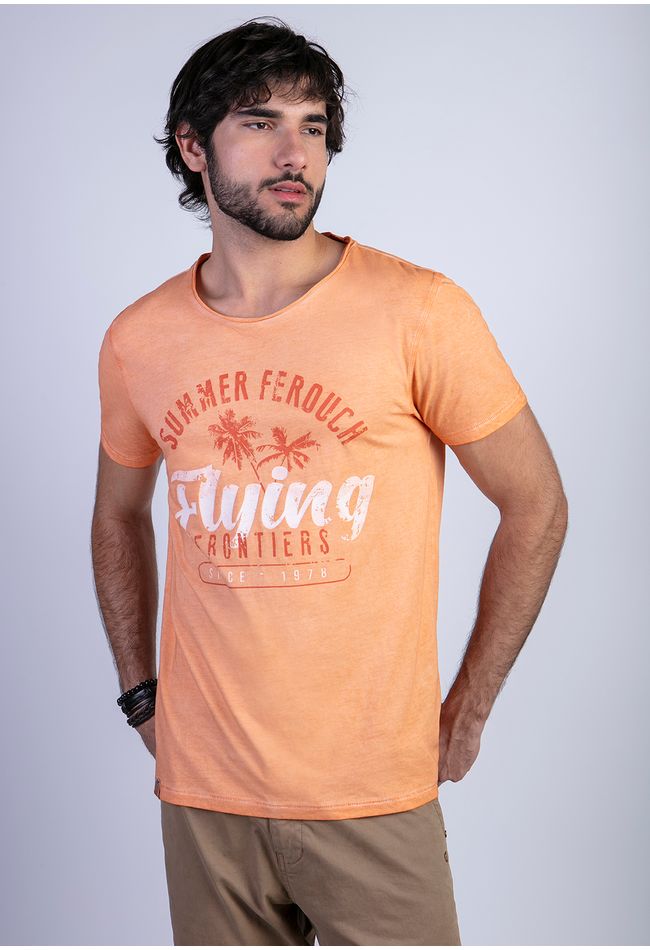 Polera Dirty Wash Seatle Orange