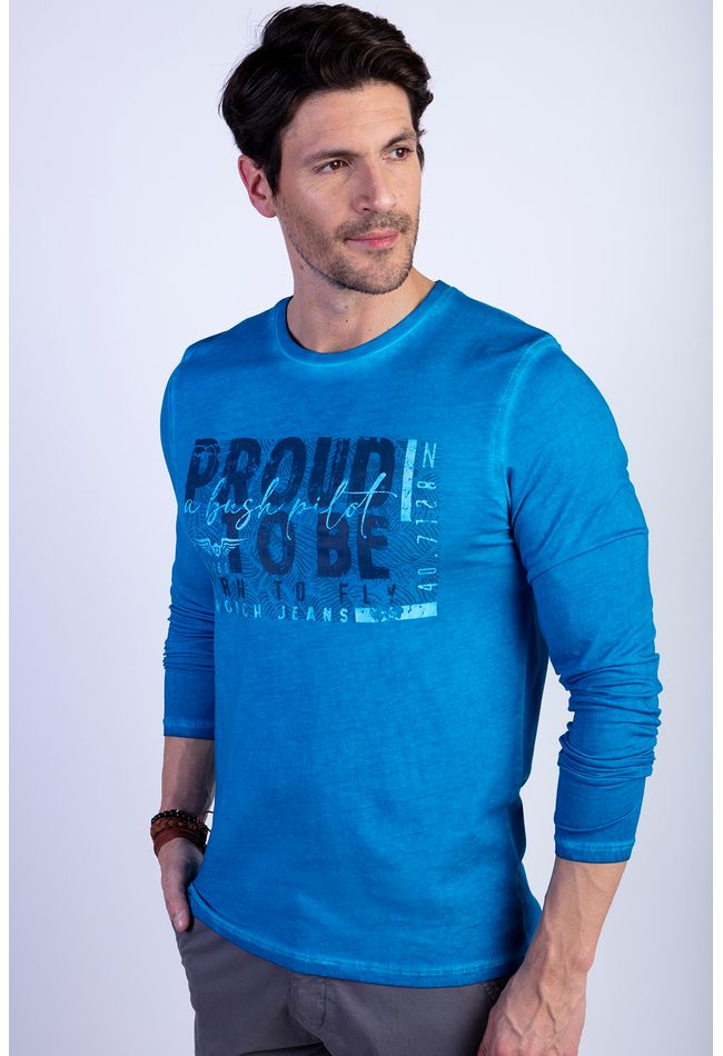 Polera Básica Manga Larga Lavada Michigan