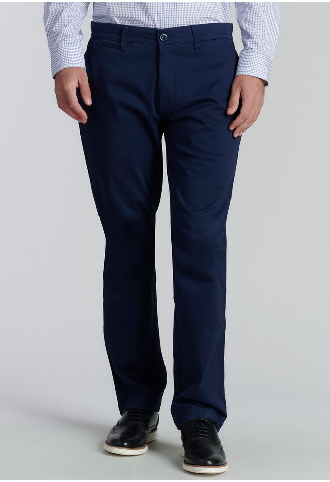 Pantalón Twill Without Pleats L/33 Business Dk.Blue