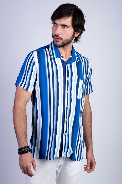Camisa Estampada Aqua F Blue