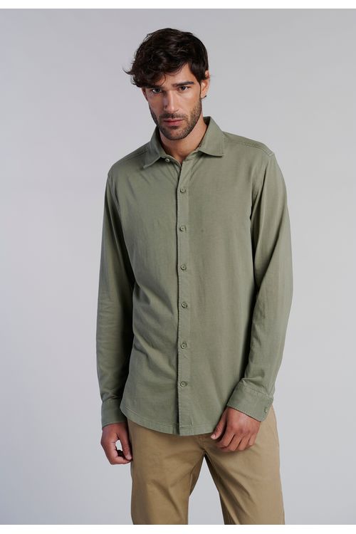 Camisa Jersey Garment Dyed F Military