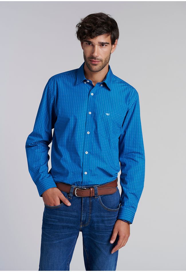 Camisa Estampada Houston F Blue