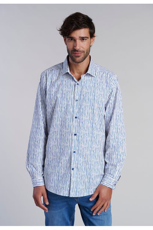 Camisa Estampada Aqua Fj Blue