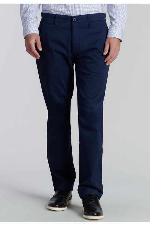 Pantalón Twill Without Pleats L/33 Business Dk.Blue