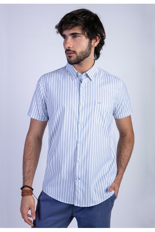 Camisa Listada Lancaster F Blue