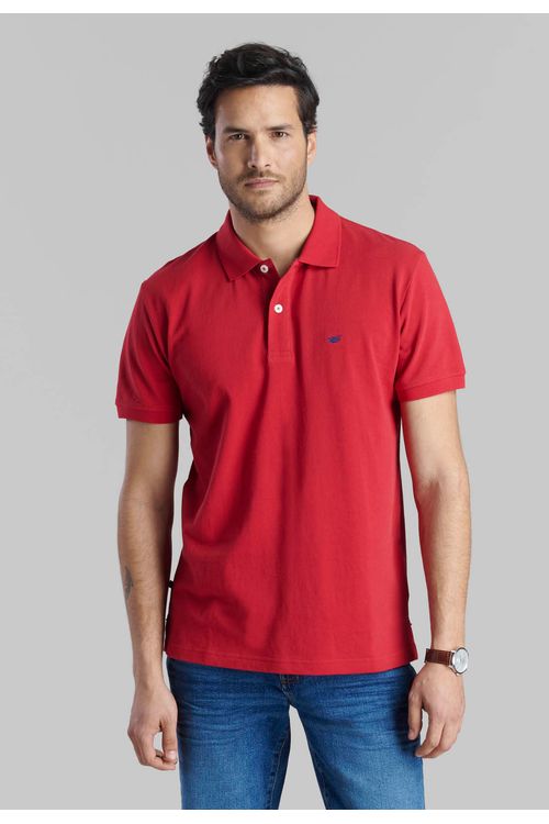 Polera Pique Básica Fr Dk Red