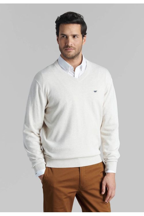 Sweater V Neck Melange Fr Marble