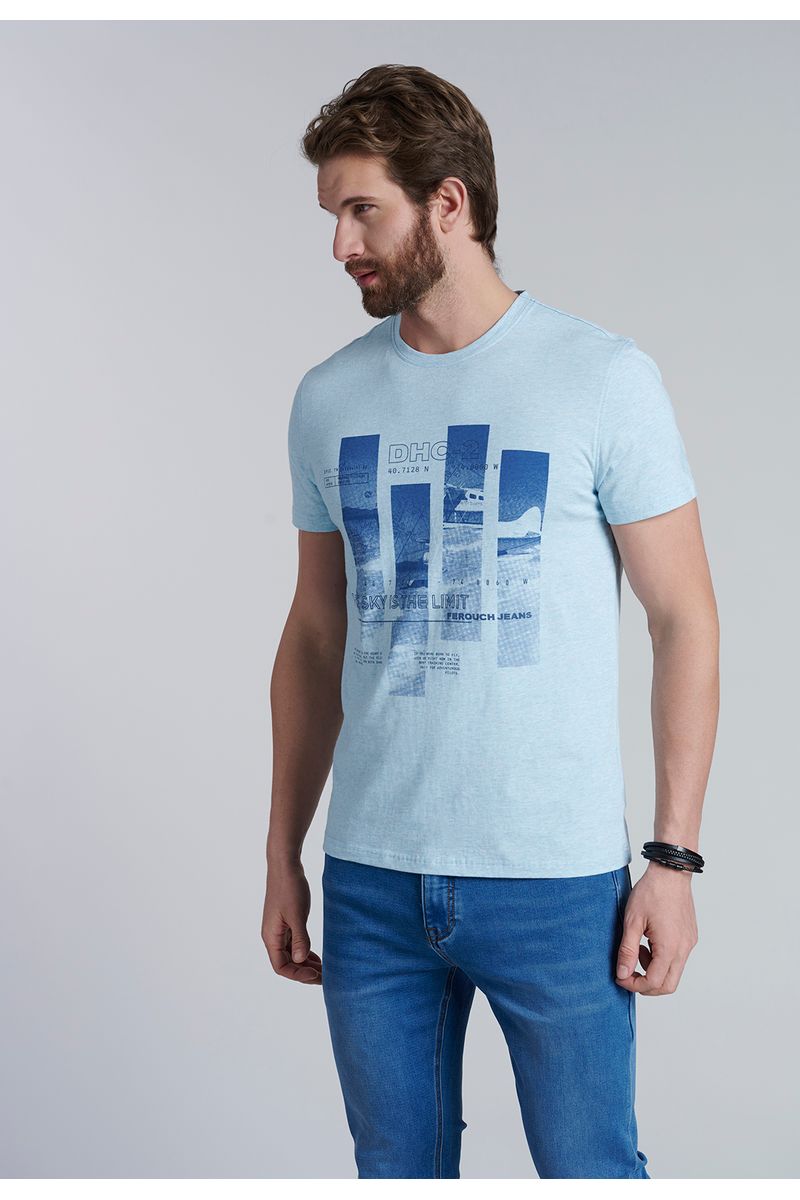 Polera Cincinnati Lt Turquoise Melange