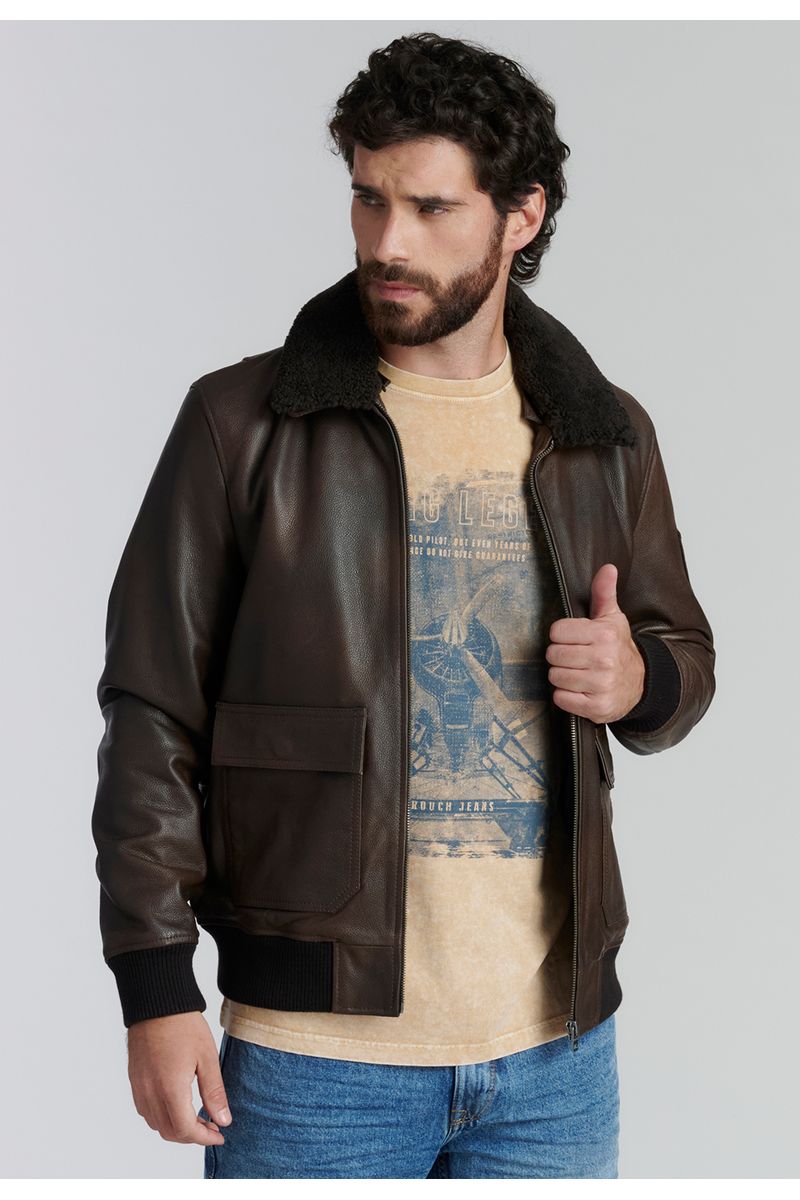 Chaqueta Cuero Wisconsin Fr Brown