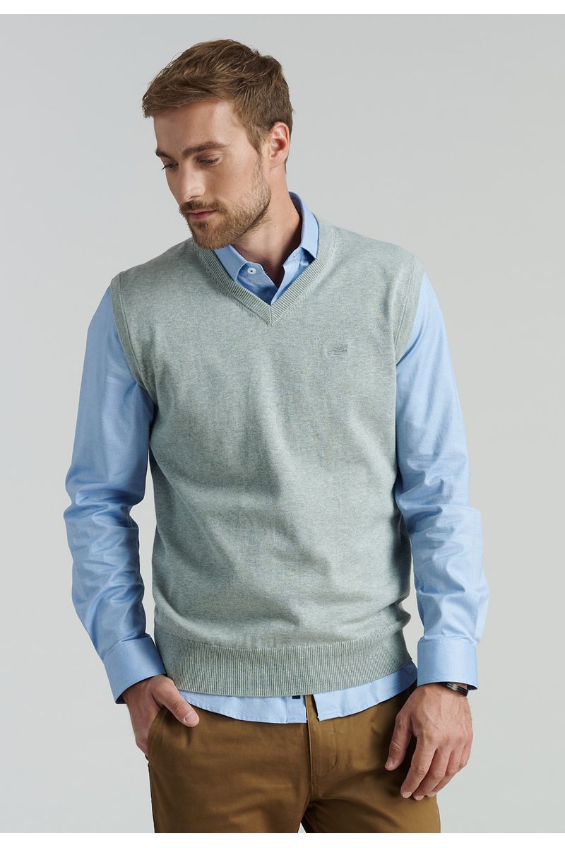 Sweater Smart Casual Sleeve Business Lt Grey