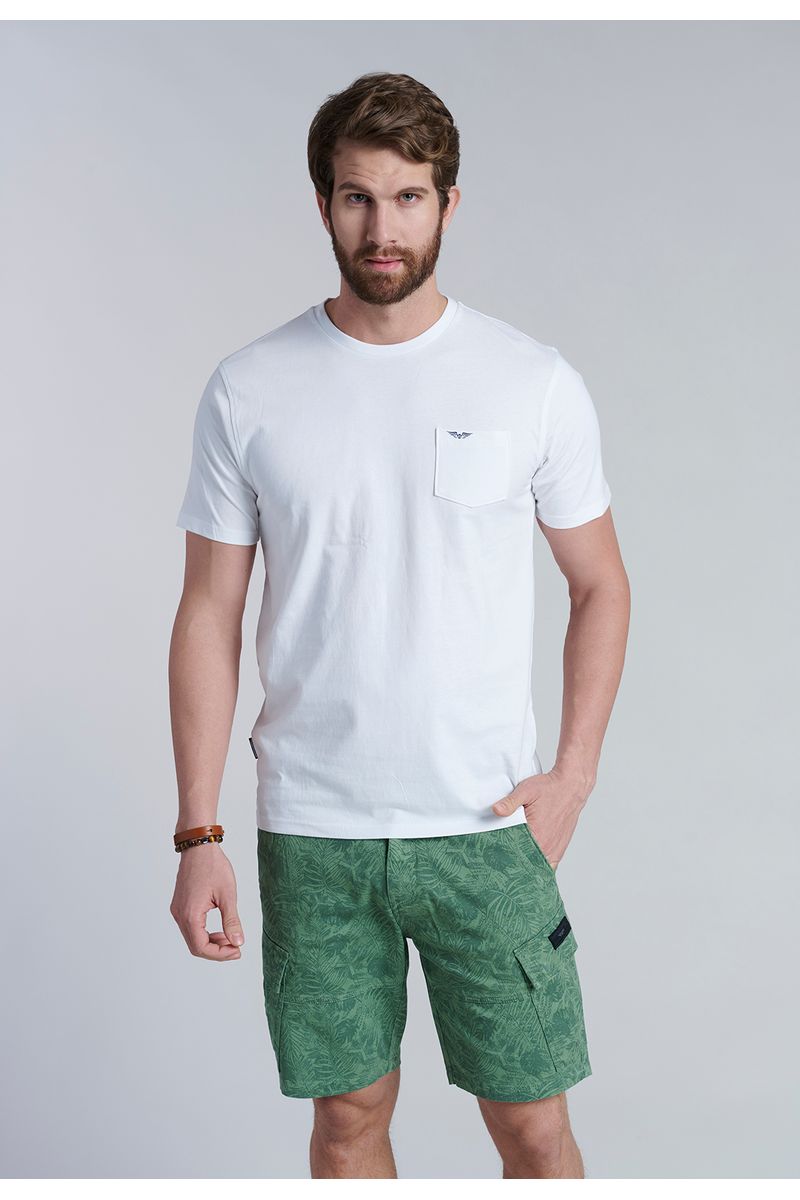 Polera Bolsillo Houston White