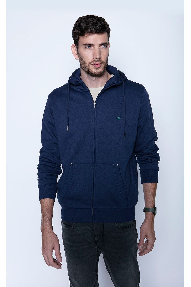 Polerón Básico Full Zipper Blue