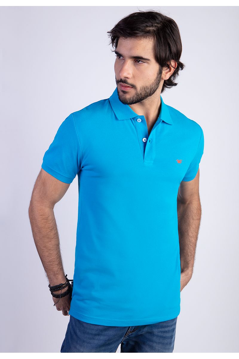 Polera Polo Básica Turquoise