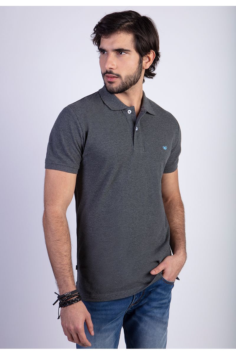 Polera Polo Básica Grafito Mela