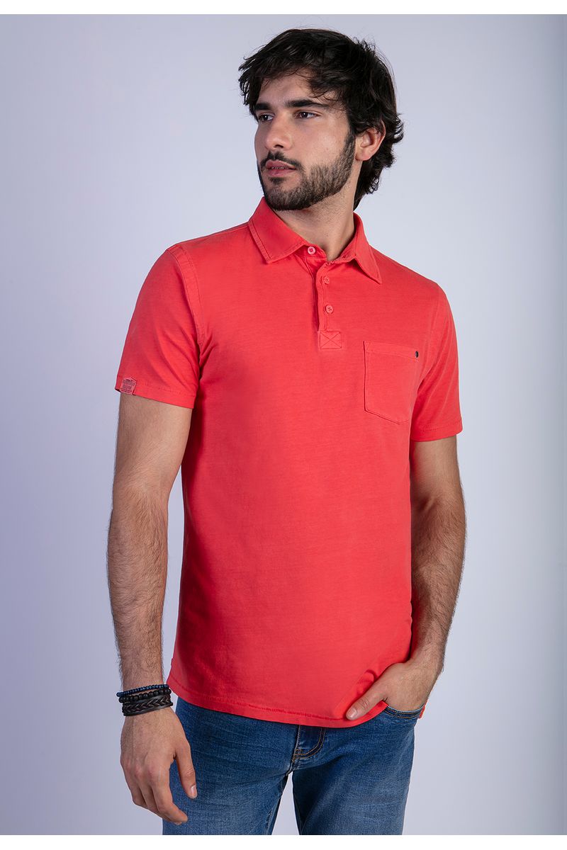Polera Polo Lavada Orlando Coral